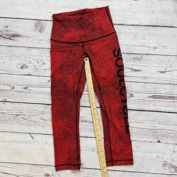 Lululemon Red Black soulcycle crop leggings - Picture 3 of 8